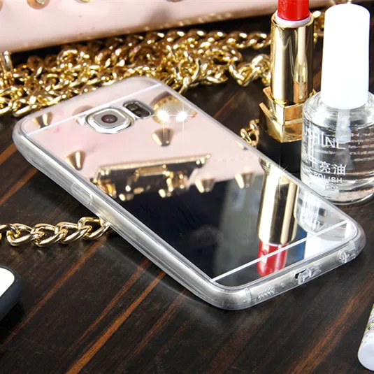 Роскошный Металлический веревочный зеркальный чехол с кроличьим мехом для Samsung