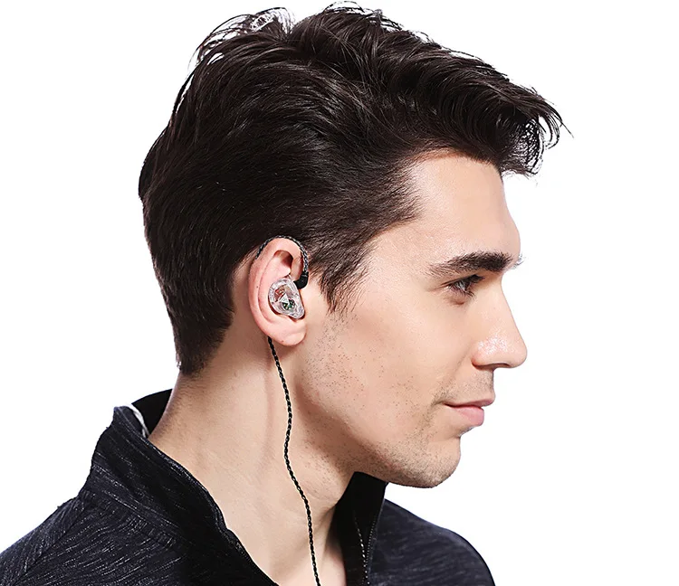 PIZEN VK1 коаксиальный 4 единицы Hi-Res в ухо наушники HIFI DJ монитор спортивные наушники крючок гарнитура вкладыши fone de ouvido audifonos