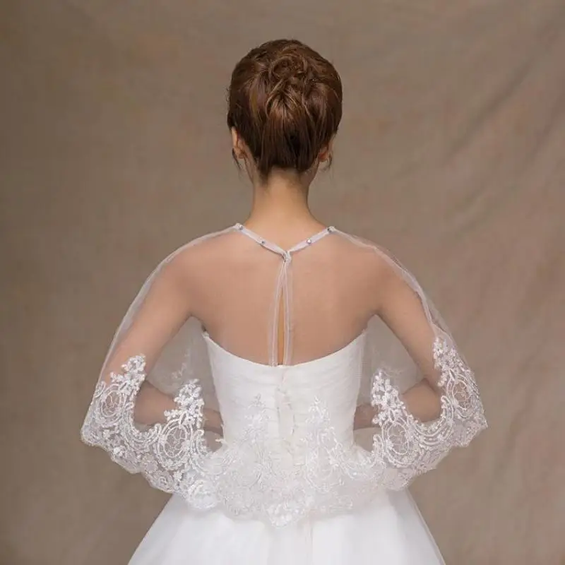 Накидка Casamento летний кружевной свадебный Тюль болеро шали белый/красный