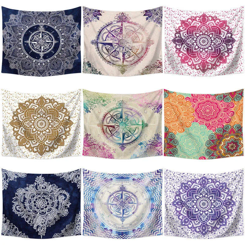 110*130 см Мандала стиль напечатанная настенная Ткань Гобелен из полиэстера