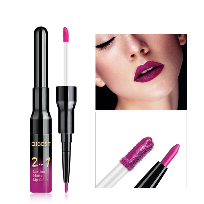 20 Color Liquid Lipstick Pink Purple Red Lip Long-lasting Waterproof Nude Mate Lips Liner Pencil Double-end Matte Lipsticks |