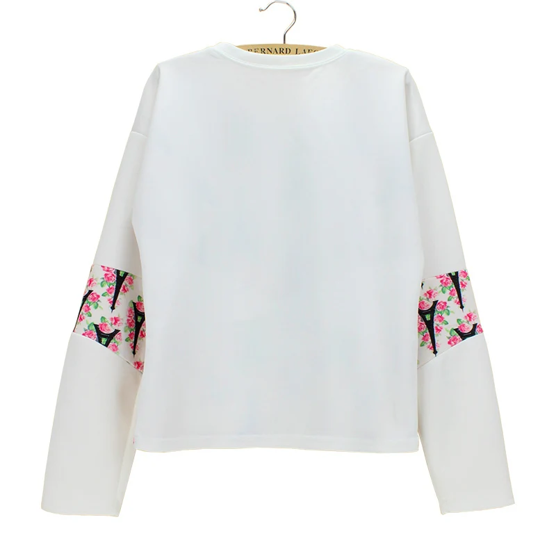 Осенний свитер с цветочным принтом в стиле Парижской Эйфелевой башни Модный