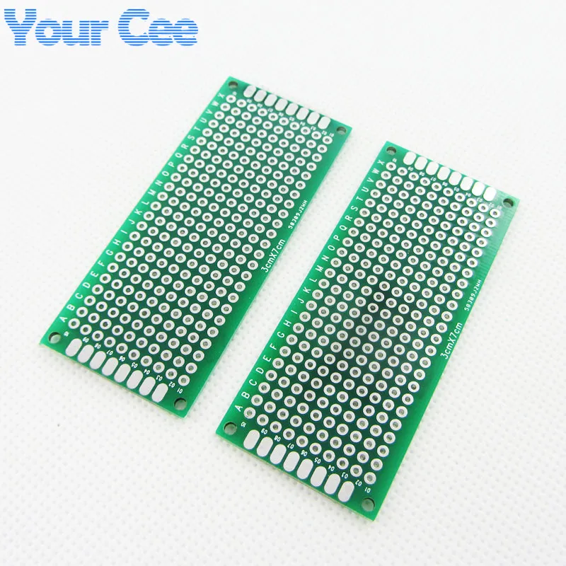 10 шт. 3X7 см 3*7 см двухсторонний Прототип pcb Универсальный Макет для Arduino 1.6mm2.54mm практика электронный комплект «сделай сам» луженая
