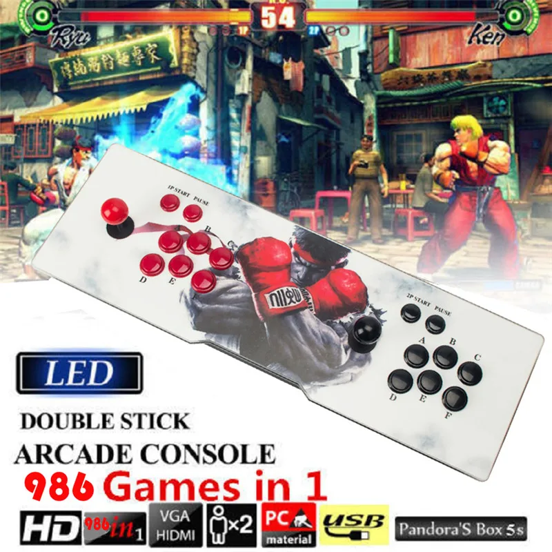 Pandora's Box 5 986 Arcade Console USB Joystick Buttons With Light 1 Player 2 Players Control Retro Game | Инструменты