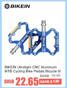 Bikein ЧПУ Алюминий педаль сверхлегкий Велоспорт MTB Велосипедный Спорт 9/16 дюйма на плоской платформе Педали для автомобиля 3 герметичный Подшипник Горный велосипед Запчасти