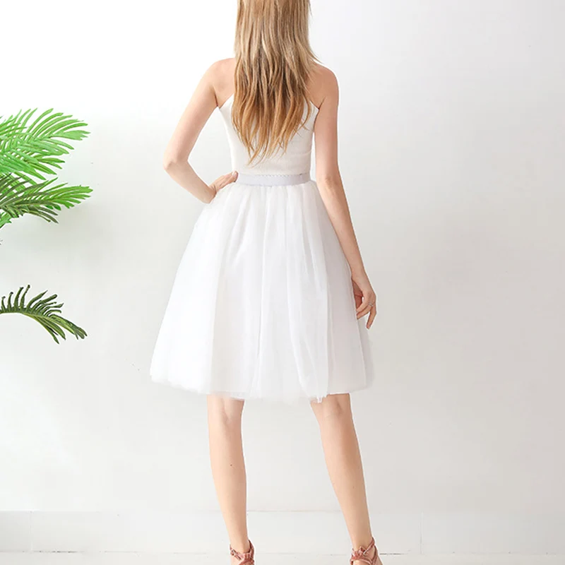 Женские тюлевые юбки однотонные гофрированные простые плиссированные для