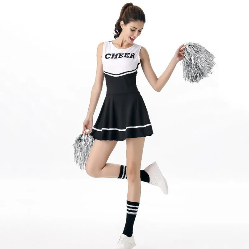 

Sexy Cheerleader Costume Girl Uniform High School Cheer Glee Women Cheerleading Cosplay Fancy Dress Outfit