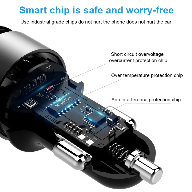 Универсальное зарядное устройство USB 3 6 а с 2 портами ЖК дисплеем автомобильное