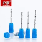HUHAO 1pc 3.175mm Single Flute Spiral Cutter 3A TOP Quality CNC Router bits for wood Acrylic PVC End Mill Carbide Milling Cutter
