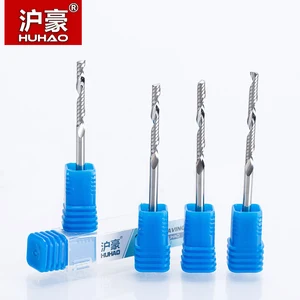 HUHAO 1pc 3.175mm Single Flute Spiral Cutter 3A TOP Quality CNC Router bits for wood Acrylic PVC End Mill Carbide Milling Cutter