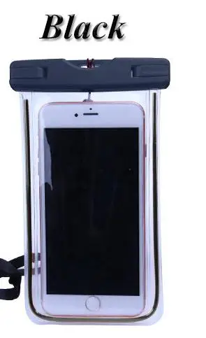 6 дюймов Водонепроницаемый подводный чехол для iPhone X 8 6s 7 Plus для samsung Galaxy S9 S8 Plus A5 A8 Plus водонепроницаемая сумка - Цвет: black