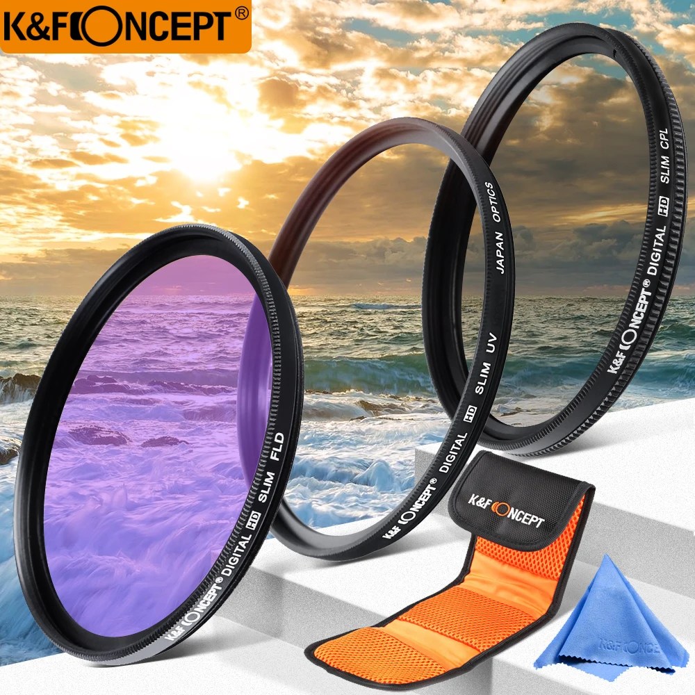 K & F концепция 37/40. 5 мм UV CPL FLD фильтр для объектива камеры комплект + Сумка Ткань