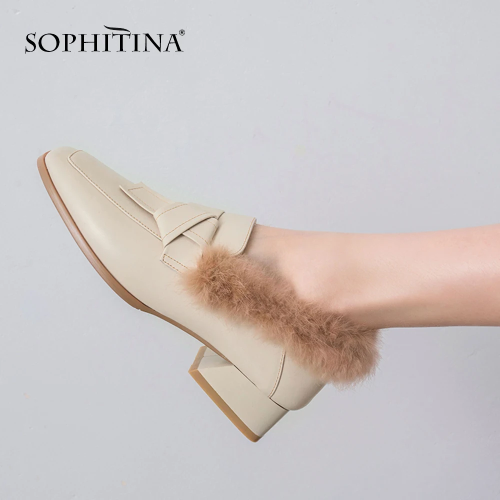 SOPHITINA/Новое поступление очень теплые женские туфли-лодочки из натуральной шерсти
