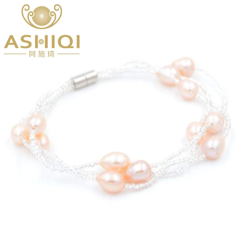 ASHIQI многофункциональная Женская Магнитная Застежка ручной работы с 3 рядами