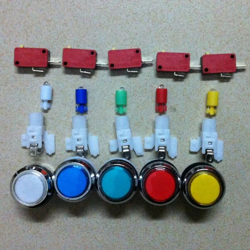 Аркадная игра DC 12V lluminated светодиодный хромированный кнопочный с
