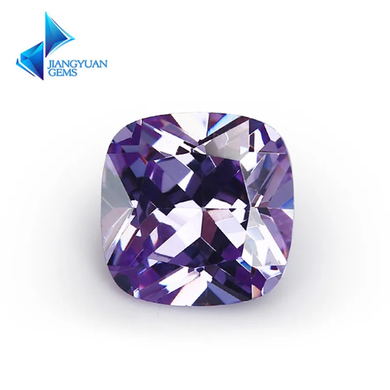 

5x5~12x12mm Lavender Color Cushion Cut Shape Loose CZ Stone Beads Brilliant Cut 5A Synthetic Gems Cubic Zirconia