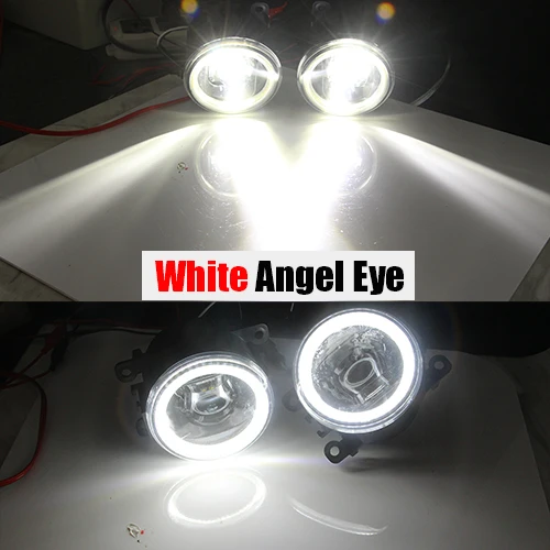 White Angel Eye Buildreamen2 для Citroen DS3 2009- автомобильный H11 Светодиодный противотуманный светильник комплект 4000лм Объектив Ангел глаз дневной ходовой светильник DRL 12 В аксессуары - Цвет: White Angel Eye