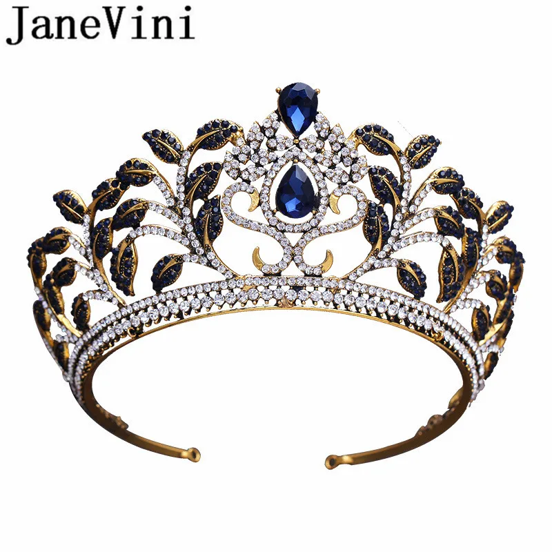 JaneVini барокко свадебная корона для невест Женские винтажные диадемы ободки