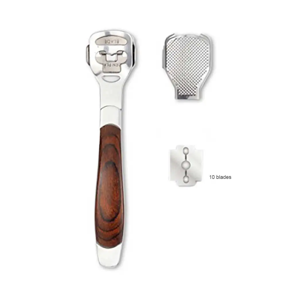 

Hot sale Foot Pedicure Callus Shaver Hard Skin Remover Feet Care Wood Handle set