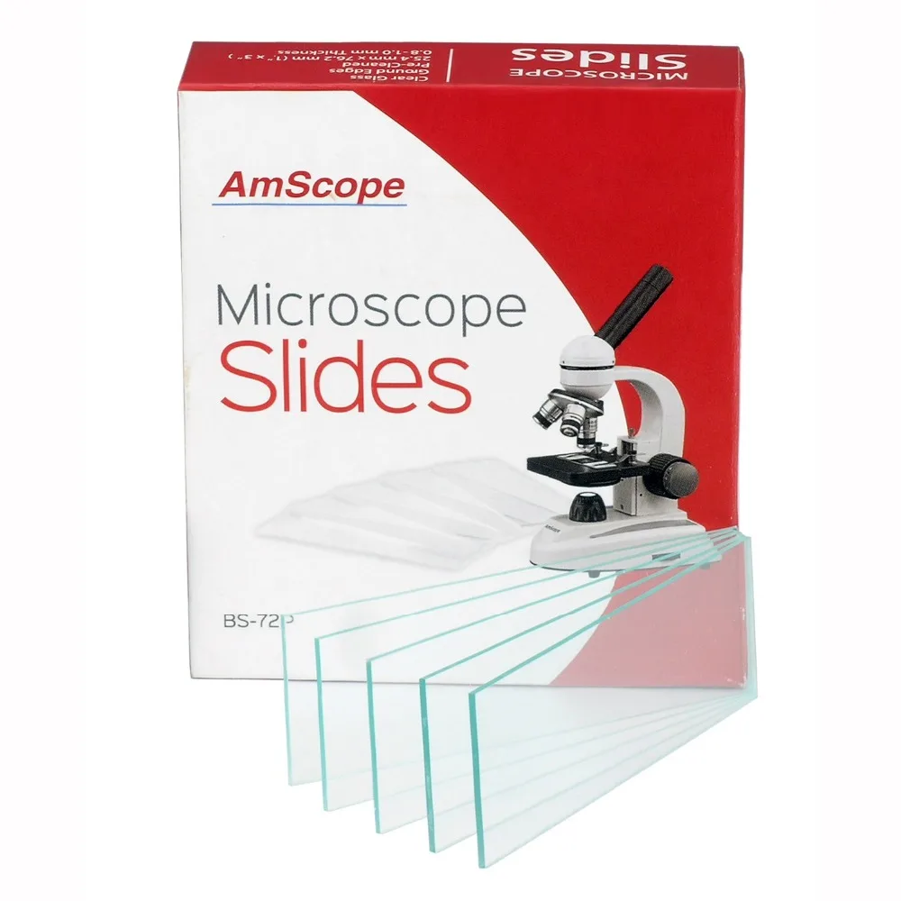 

AmScope 72 предварительно очищенные пустые микроскопы скольжения с заземлением
