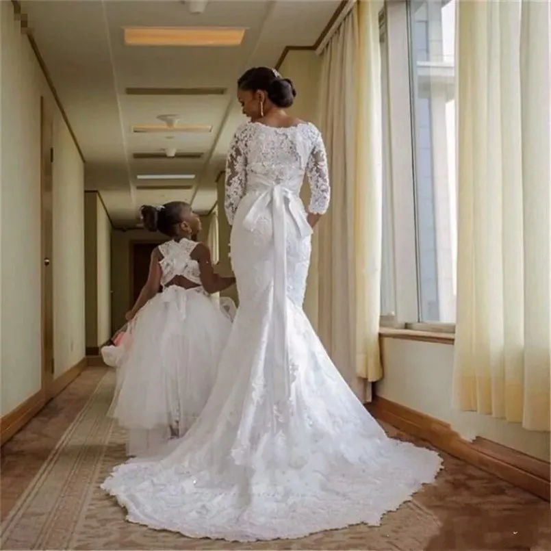 Vestidos De Noiva белое кружевное свадебное платье &quotРусалка&quot с пояс на завязках три