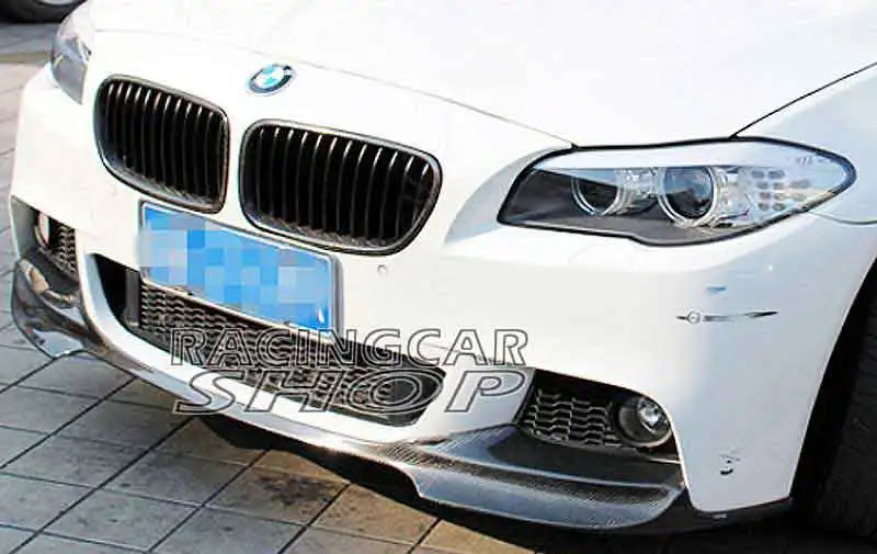 V стиль настоящий карбоновый передний спойлер для BMW F10 5 SERIES MTECH Msport Передний