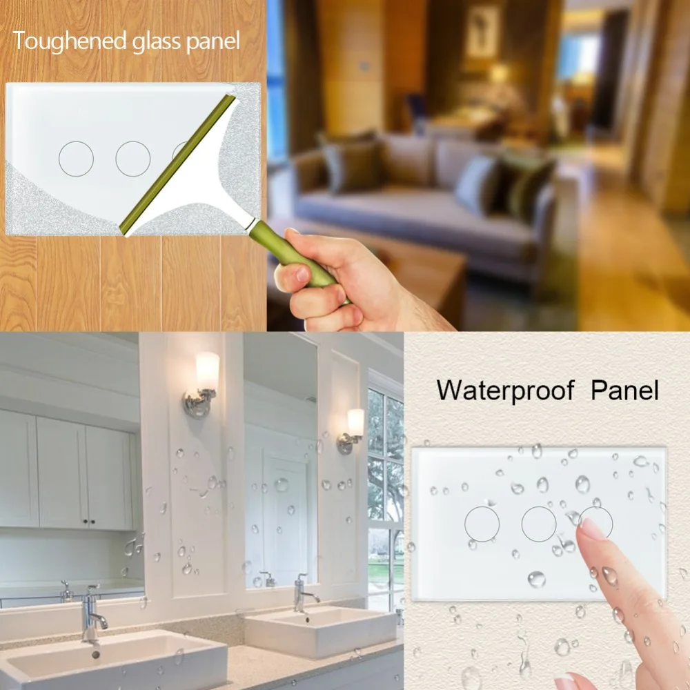 Настенный светильник Geeklink Smart Touch Switch US WiFi обратная связь 1 2 3 Gang голосовое