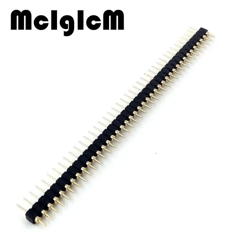 

10pcs Connector Pin Header Strip Gold Plated Male Single Row 40 Pin 2.54mm Male Connector Breakable Strip Free Shipping