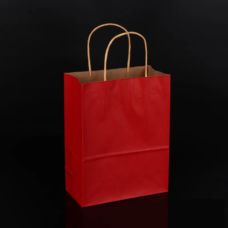 Red Новые бумажные мини-пакеты, красочные пакеты 21*15*8 см, подарочная упаковка с открытым верхом, бумажные подарочные пакеты,, вечерние бумажные пакеты - Цвет: Red
