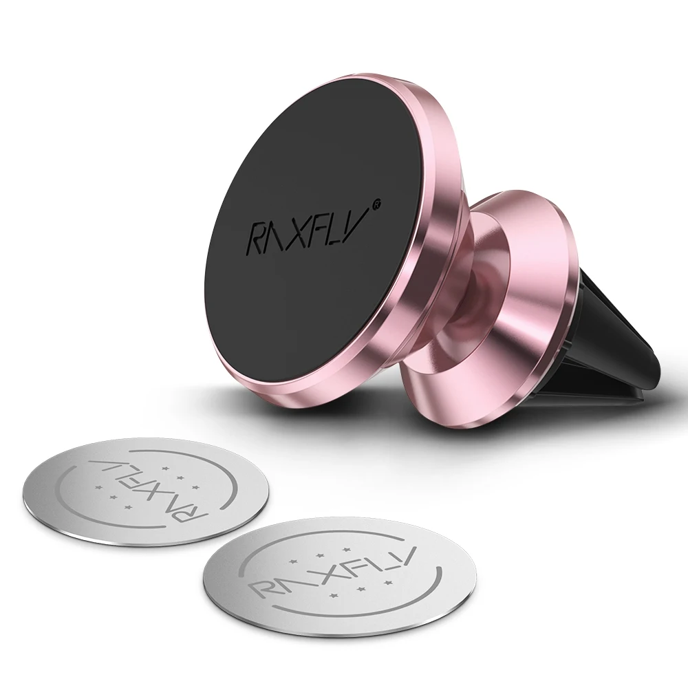 Rose golden UP RAXFLY, магнитный держатель для телефона в машину, 360 вращение, универсальный автомобильный держатель, крепкий магнит, подставка для телефона, подставка для iPhone, samsung держатель для телефона в машину - Цвет: Rose golden UP