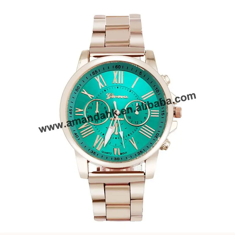 nice belt mint Женские часы GENEVA Roman Number Hours Case повседневные часы аналоговые Мужские кварцевые наручные часы GENEVA - Цвет: nice belt mint