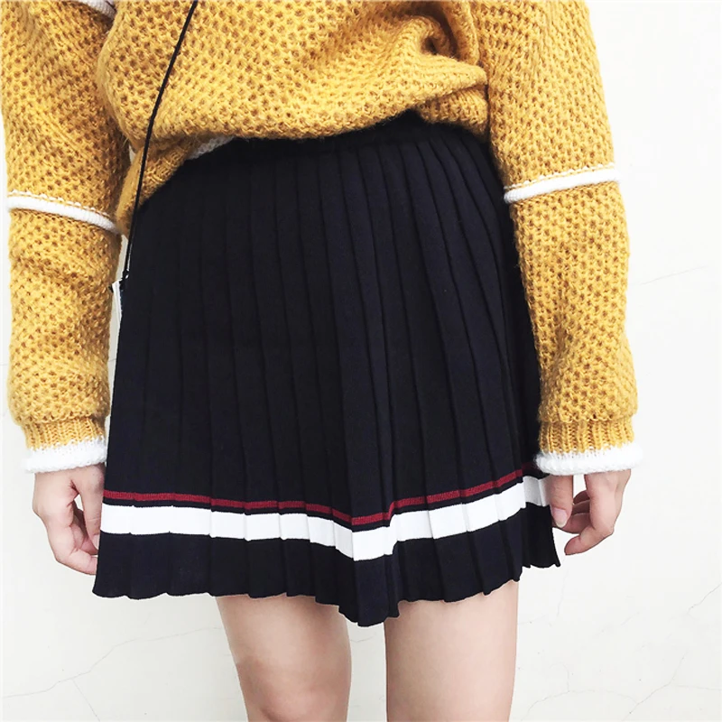 Женская плиссированная юбка в полоску стиле преппи|women pleated skirt|pleated skirtskirt styles |