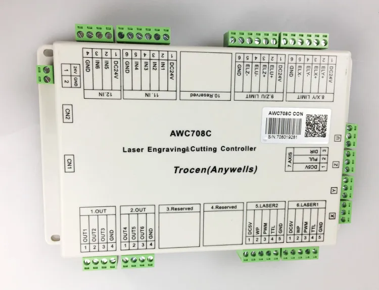 Trocen Anywells AWC708C LITE Co2 лазерный контроллер платы карты системы для лазерной резки гравировальный станок