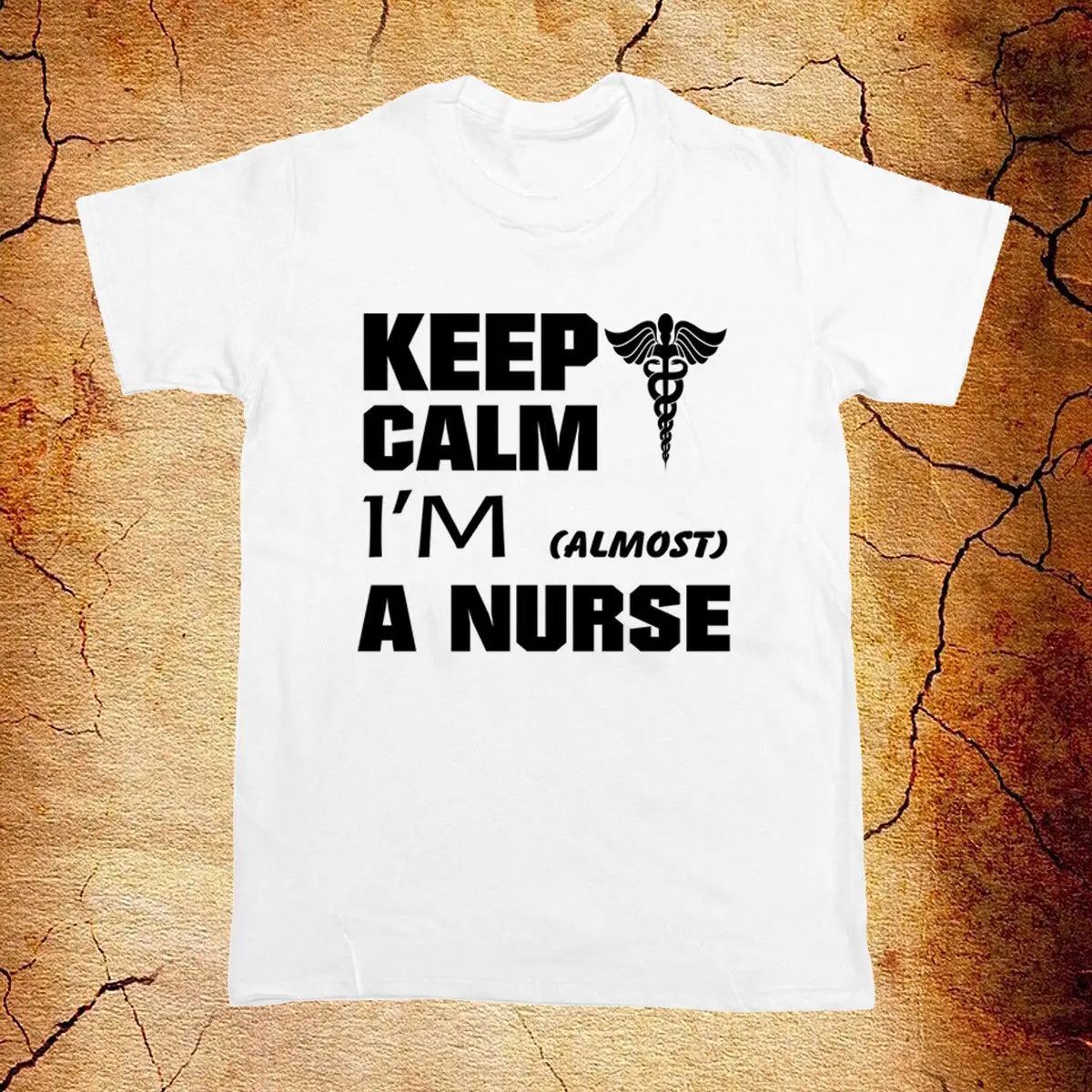 

2019 Summer Fashion Hot Sale Men O-Neck T Shirt Keep calm i'm (almost) a nurse white t shirt
