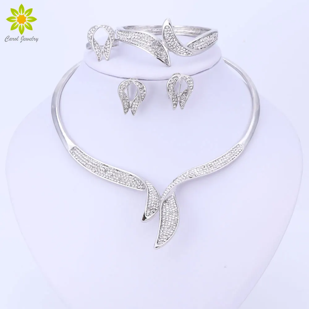 Серебряный набор украшений для женщин ожерелье серьги Высокое качество