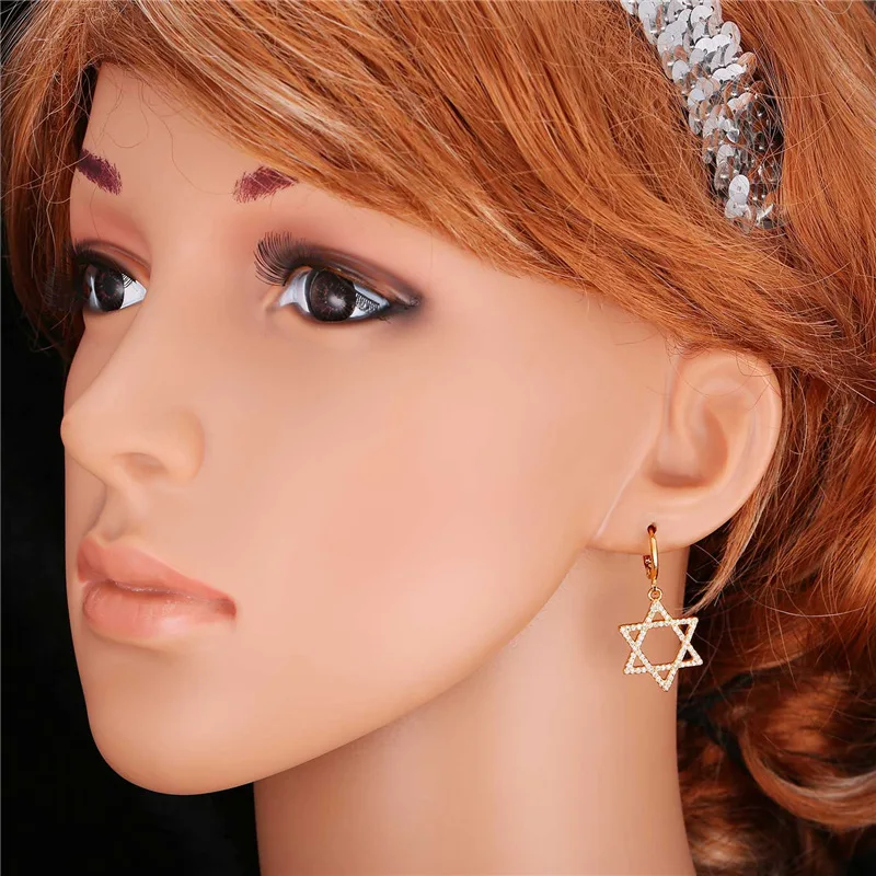 Брендовые серьги с фианитом Star Of David романтические модные ювелирные изделия