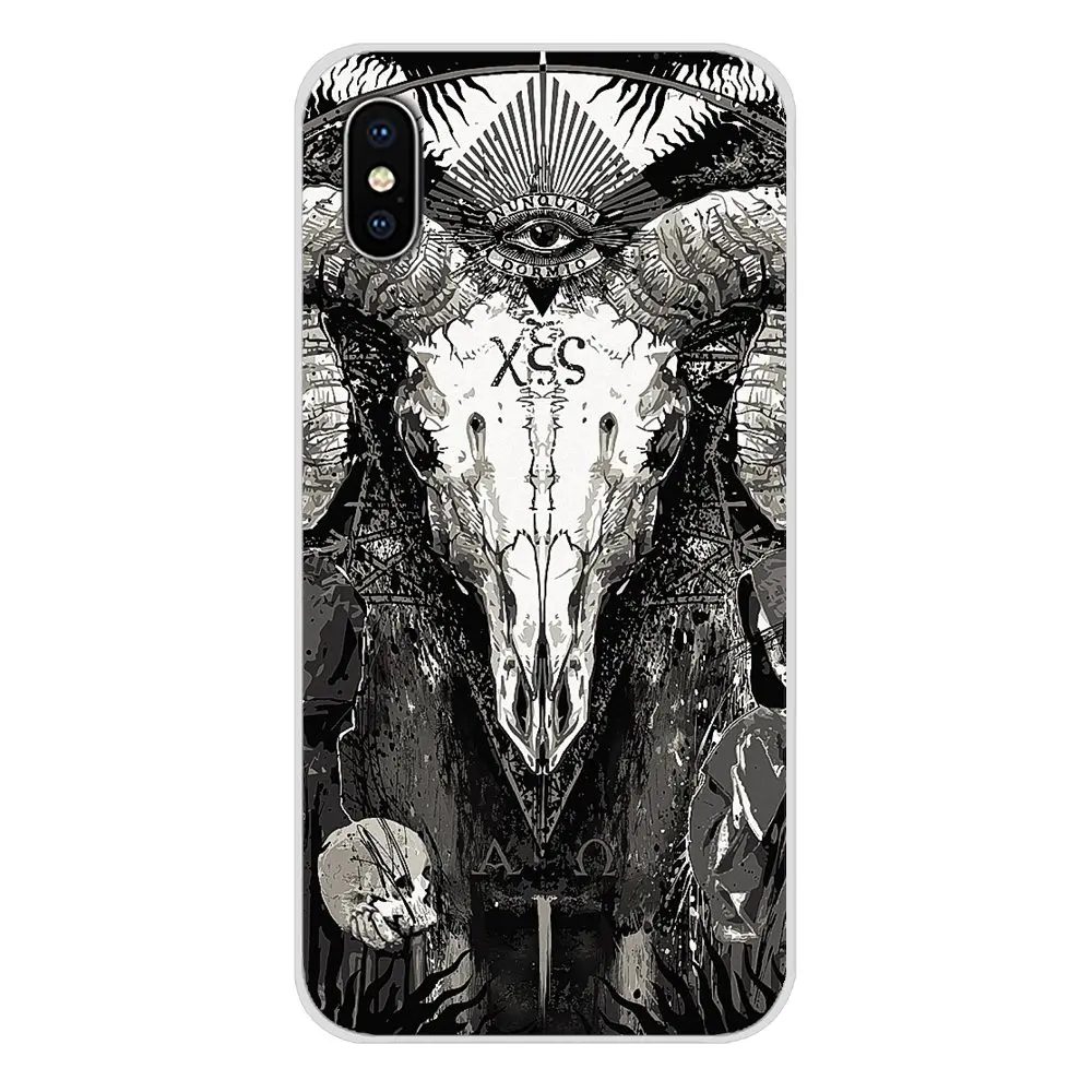 Satanic череп террор дизайн Мобильный телефон чехол для Samsung Galaxy S3 S4 S5 Mini S6 S7 Edge S8 S9 S10