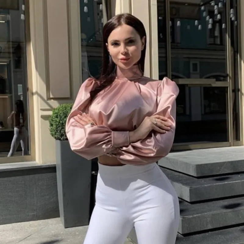 2019 летняя футболка женская одноцветная модная сексуальная открытая высокая