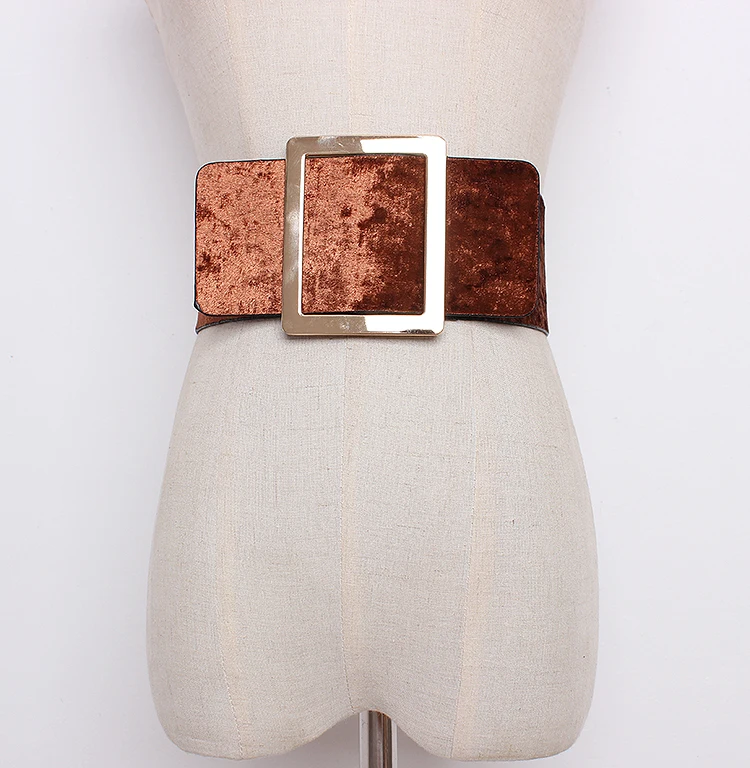 Женский бархатный ремень из искусственной кожи широкий пояс с заклепками 7 5 см