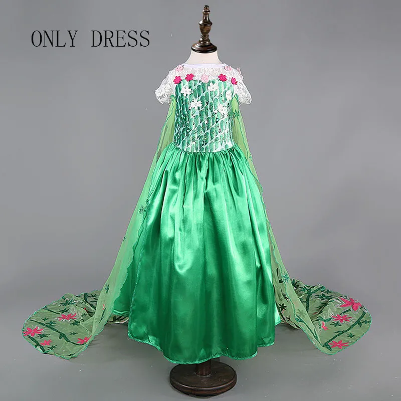 only dress5 Платье принцессы Эльзы для девочек; костюмы Снежной Королевы Эльзы; платья Анны и Эльзы для костюмированной вечеринки для детей; Вечерние платья на Хэллоуин; Vestidos; комплект аксессуаров - Цвет: only dress5