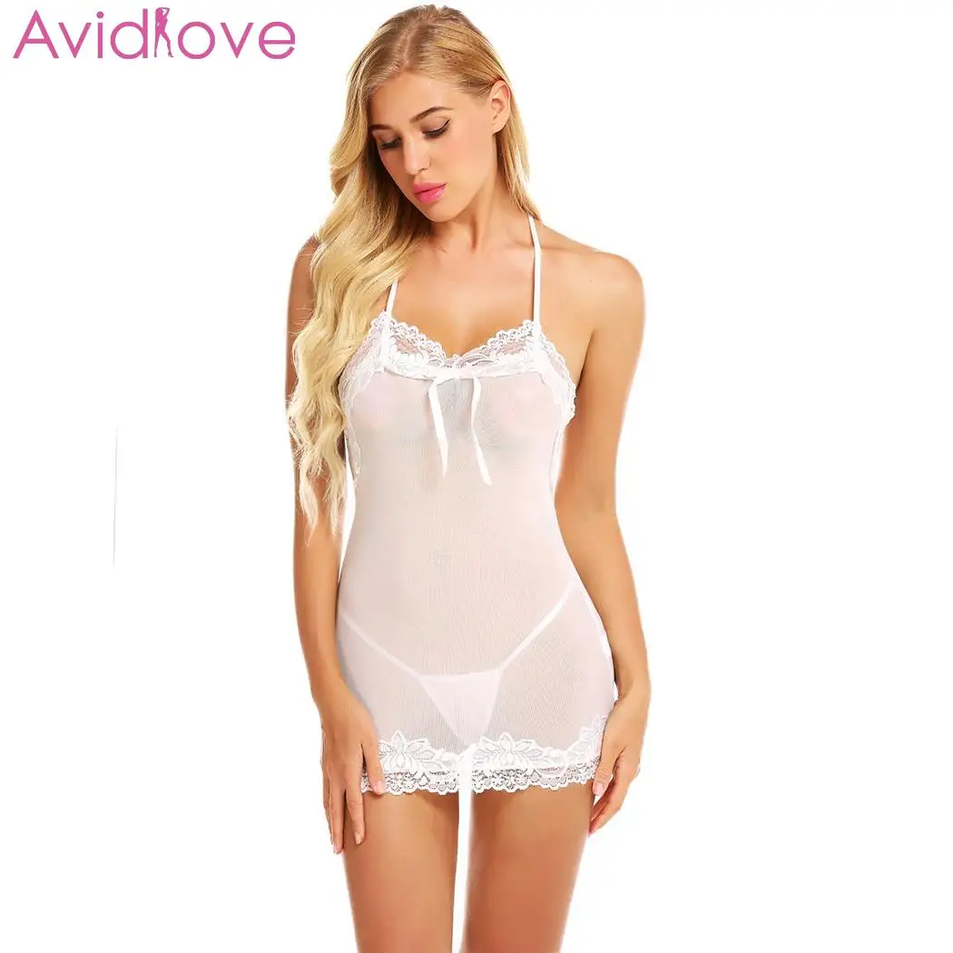 W Avidlove, женское сексуальное нижнее белье, сексуальное ночное белье, кружевное нижнее белье, ночная сорочка, горячая эротическая мини-Пижама, сексуальная одежда - Цвет: W