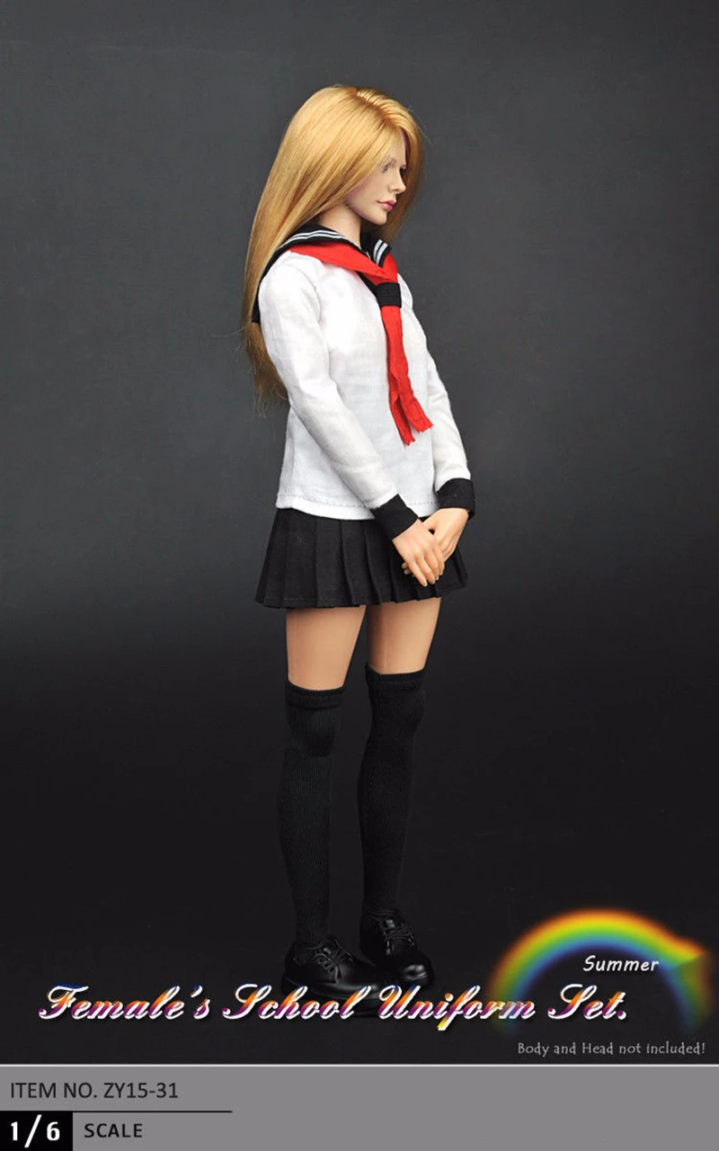 

1/6 Female Clothing Girl School Uniform Set Model Toys For 12" Female Action Figures Body Accessory