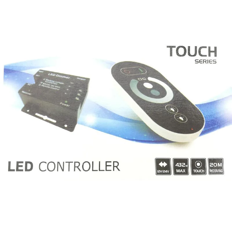 

LED Dimmer Switch DC 12V-24V Touch Panel RF Remote Control ON / OFF Function 18A 6AX3CH for SMD 3528 5050 5630 LED Strip Tape CE