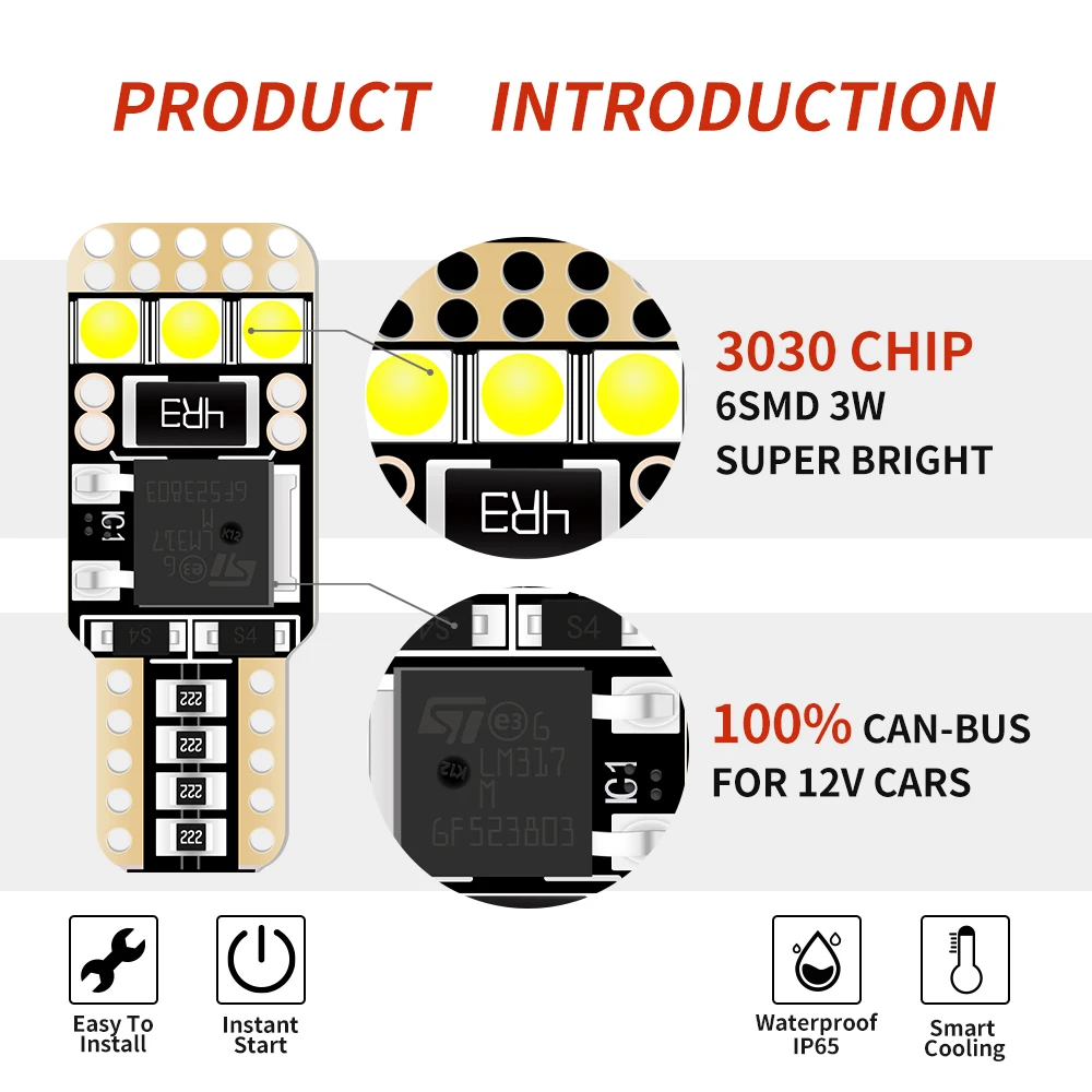 T10 LED Canbus W5W 194 168 светодиодный шибочный фонарь для парковки автомобиля Toyota Yaris P1 P2 P3