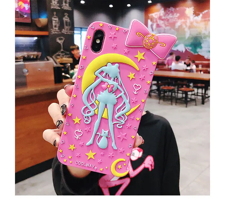 Для iphone 7 plus милый мультяшный Сейлор Мун прекрасный мягкий чехол для X XR XS max 6 S 6Sp 8