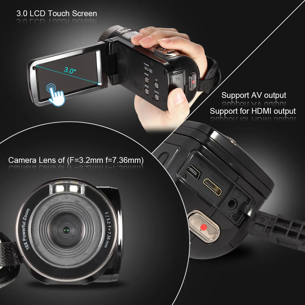 Цифровая камера с сенсорным ЖК дисплеем 3 0 дюйма 24 МП 1080P HD|digital camera|camera digitalcamera 24mp |