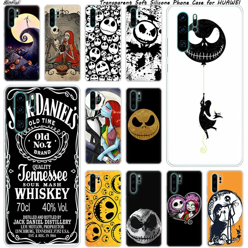 Мягкий силиконовый чехол Jack skellington для телефона Huawei P30 P20 Pro P10 P9 P8 Lite 2017 P Smart Z Plus 2019
