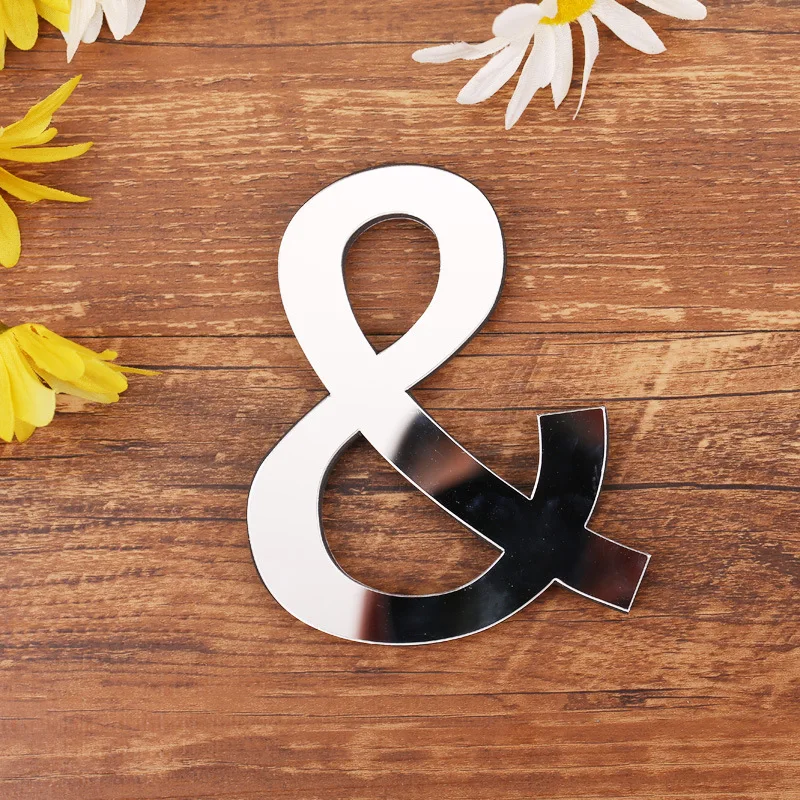 Зеркальные настенные наклейки в форме цифр и сердца креативные экологически