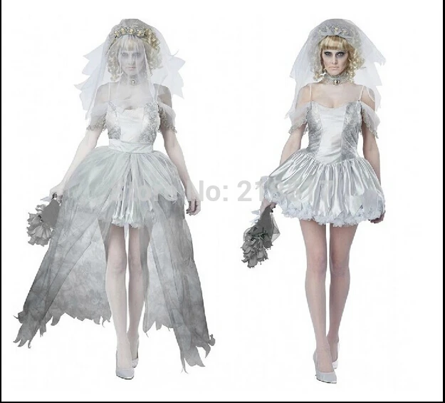 M XXL Для женщин вампир зомби платье декадентской темно призрак невесты для