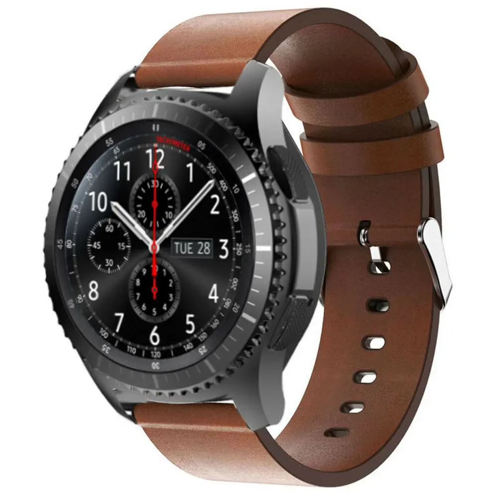 Ремешок из натуральной кожи для samsung gear S3 Frontier/Классические умные часы, сменный Браслет, ремешок для часов для Galaxy Watch 46 мм